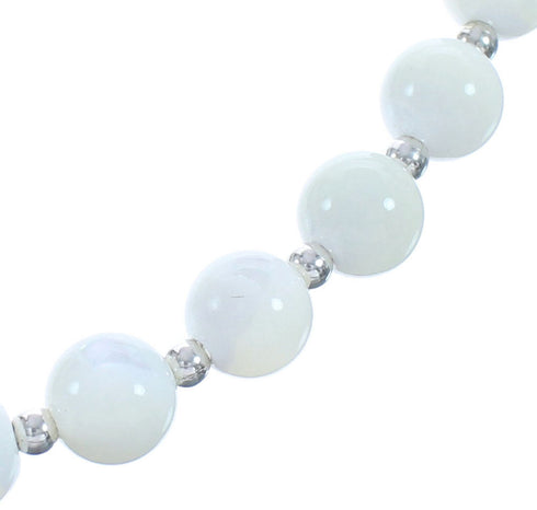Genuine Mother Of Pearl Bead Necklace KX121006